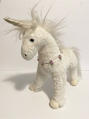 Douglas Moon Dream Rosebud White Unicorn 13" Plush Stuffed Animal Cuddle Toy